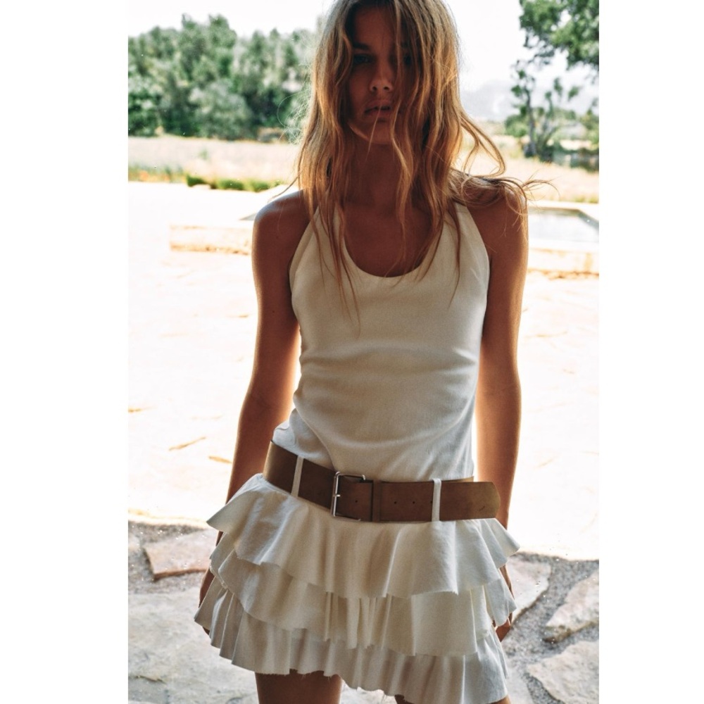 Zara Belted Ruffled Dress